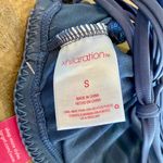 Xhilaration Women’s Crochet Halter Crisscross Tie Bikini Swim Top Blue NWT Photo 3