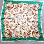 Baar & Beards Top Hit Vintage Made in Japan Hand Rolled Pure Silk Floral Scarf Green Photo 4