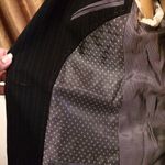 BCBGMAXAZRIA Women's Navy Pinstripe One Button Men's Styled Business Blazer-Sz M Photo 9