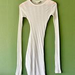 KHAITE Lenora Ribbed Long Sleeve Crew Neck Top Cream Size XS Photo 4