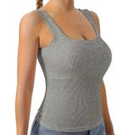 BRAND NEW ~ White Ribbed Padded Shelf Bra Activewear Tank Top ~ Women's XL Photo 1