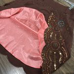 Basi and Maude embroidered embellished beaded brown western skirt size 6 Photo 9