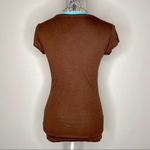 VINTAGE SHEDD AQUARIUM CHICAGO Size S Womens Y2K 2000's Ringer Bamboo Baby Tee Brown Photo 1