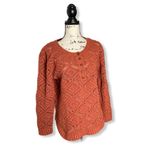 Ruff Hewn  SZ M chunky burnt orange button sweater Photo 1