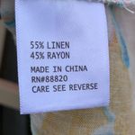 C&C California  100% Linen Back Button Sleeveless Shirt Tropical Palm Print XS Photo 4