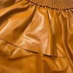 faux leather tiered mini skirt by Whiteloom + Cactus size L Brown Size L Photo 2