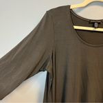 Eileen Fisher  Top Grey (Bark) Scoop Neck Elbow Sleeve Tunic Mini Dress Sz L EUC Photo 6