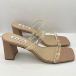 Steve Madden Lilah translucent straps block heel tan sandals women’s Size 9.5 Photo 2