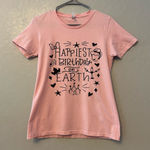 Next Level Apparel ⭐️Next Level pink disney happiest birthday on earth tshirt size large Photo 0