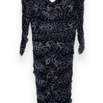Tadashi Shoji  Leopard Print Graphite Gray Ruched Dress Size XS NWT Party Photo 1