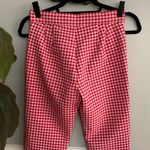 ZARA NWT Red Pink Gingham Flare Cropped Pants Photo 8