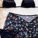Black cheeky bikini butterfly cover skirt three pieces set Photo 2