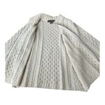 Inis Crafts Irish Cream Wool Zip Cable Knit high neck Cardigan size large Photo 9