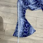 Mahina  Blue Snake Print‎ Dress,Women’s long Sleeve Dress, size Small Photo 7