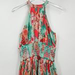 Rococo Sand Pleated Floral Mini Dress Womens Size Small NEW Green Photo 4