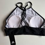 Adidas  Black and White Sports Bra with Floral Design Photo 4