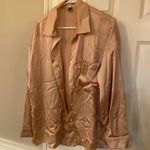 SheIn Satin Nude Button Down Photo 2