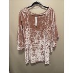 True Destiny  Off Shoulder Crushed Velvet Dress‎ Small Blush Pink Bell Sleeve Photo 2