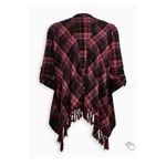 Torrid Purple Plaid Open Front Fringe Flannel Cardigan Jacket Sz.4 Photo 4