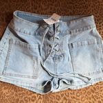Windsor  Light Blue Lace-Up Jean Shorts Photo 0