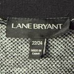 Lane Bryant Cardigan Women 22 Black Shimmer Geometric Print Yarn Mix Open Front Photo 1