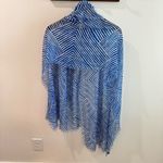 Echo Blue White Stripe Fringe Trim Lightweight Scarf Photo 4