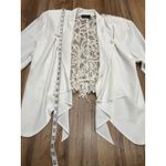 Wild Rose Wild Rose White Drape Front Lace-Back Cardigan USA Made Size 14 Photo 8