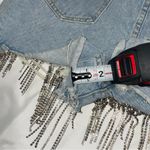 La’ Ros Rhinestone Fringe Cutoff Denim Jean Shorts Blue Size M Photo 4