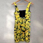 Alice + Olivia  Blair Yellow Floral Iris Print Corset Mini Dress Sz‎ 4 Photo 3