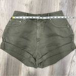 ASOS  Design Slouchy Mom Shorts Olive Green Cotton Denim High Rise Cuffed Size 8 Photo 2