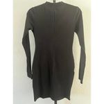 Naked Wardrobe Black Ribbed Long Sleeve Dress with Zip - L Photo 2