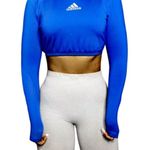 Cute Women Long Sleeve Crop top Blue Size M Photo 0