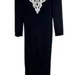 Vintage Cachet Barry Protas Black Velvet & Lace Long Formal Gown Dress Size 9/10 Photo 1