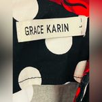 Grace Karin  Red roses and black and white polka dots dress. Tea dress L Photo 9