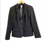 Charter Club  Petite black cropped one button pocket blazer stretch 8P Photo 0