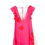Free People She's A Waterfall Pink Floral VNeck Flutter Sleeve Wrap Maxi Dress Photo 5