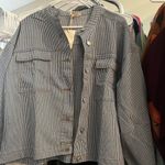 Striped Women's Jacket Blue Size L Photo 0