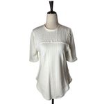 We The Free Free People  Shirt Women Medium Ivory‎ Red Delicious Crew Neck Tee Photo 1