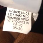 Gap  Shirt Dress Size S Brown Khaki Midi Summer Spice Fall Belted Pockets Rust Photo 9