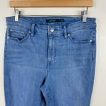 Ralph Lauren Lauren‎  Premier Straight Leg Crop Jeans Blue Aztec Embroidery Sz 10 Photo 1