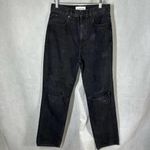 SLVRLAKE Black Distressed High Rise Straight Leg London Jeans Size 28 Photo 1