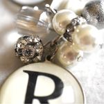 Source Unknown NWT R Monogram Bag Charm Purse Tassel Beaded Silver Tone3.5" Keychain Photo 1