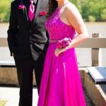 Mori Lee 2 Piece Fuchsia Embellished Prom Dress Formal Evening Gown Pink size 10 Photo 4