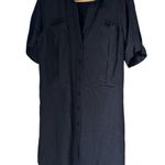 Green Ford silk dress tee shirt style pockets long chest small Black Photo 0