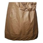 Lucy Paris Lucy & Co. Faux Leather Dress Strapless Rosette Cocktail Taupe Size Small NWT Photo 3