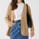 J.Crew NWT Giselle V-neck Sweater-Blazer in Heather Khaki Knit Cardigan XXS 2XS Photo 4