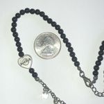 Hard Rock Cafe  Silver Tone Black Beaded Key Charm Boho Necklace Photo 5