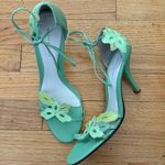 Banana Republic  Green Tie Ankle Heels Size 7.5 Photo 0