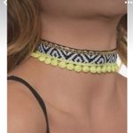 Ettika  Life of the Party Choker Necklace Black and White, Yellow Pom Poms Photo 1