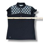 Daily Sports Golf Polo Shirt Women’s XL Black White Geometric Print Short Sleeve Photo 2